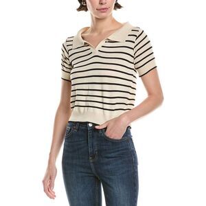 Abbey Womens  Cropped Polo Top, White